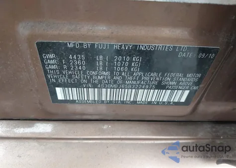 2011 Subaru Legacy 2.5I Limited z USA, uszkodzony, nr VIN 4S3BMBJ65B3224975